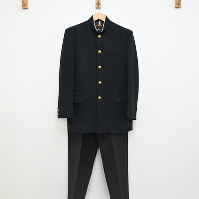 【中古】東京都 東京都立芝商業高等学校 男子制服 2点（学ラン・ズボン）sf002339