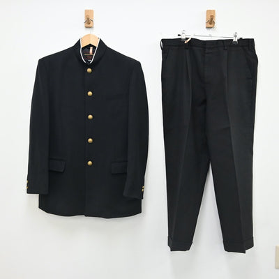 【中古】東京都 東京都立芝商業高等学校 男子制服 2点（学ラン・ズボン）sf002339