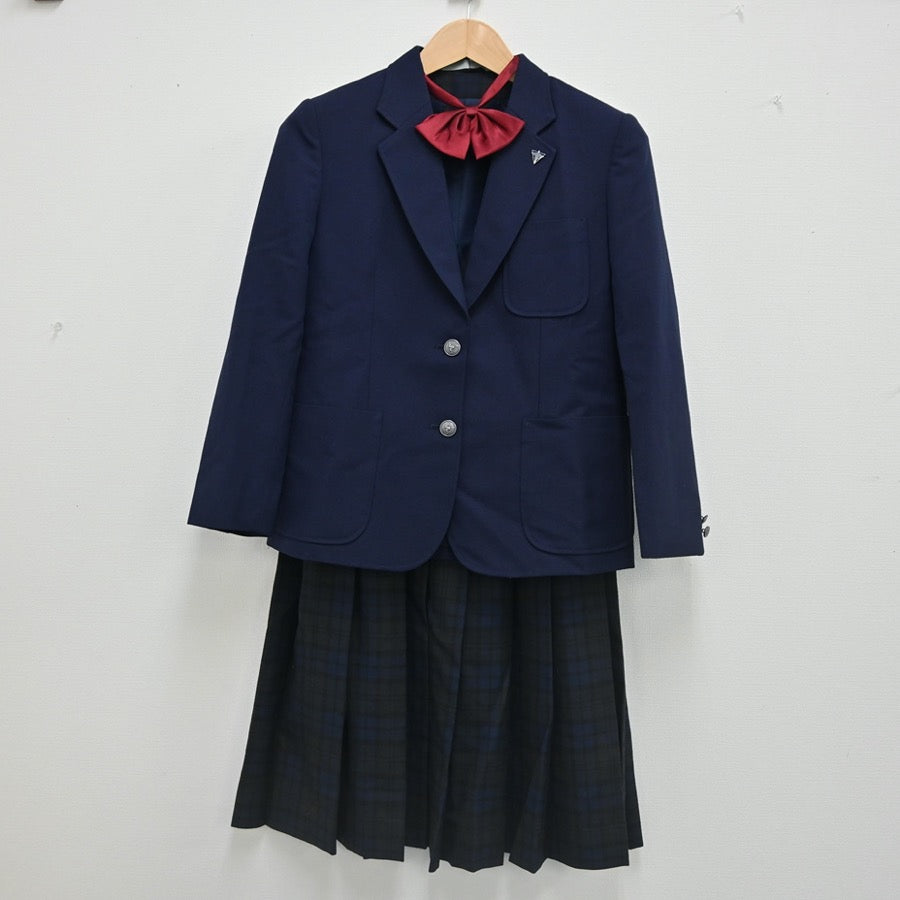 【中古】千葉県 四街道市立四街道北中学校 女子制服 5点（ブレザー・ベスト・スカート）sf002346