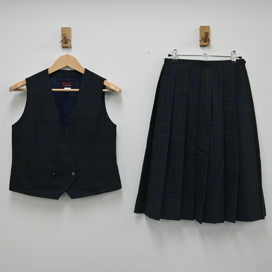 【中古】千葉県 四街道市立四街道北中学校 女子制服 5点（ブレザー・ベスト・スカート）sf002346