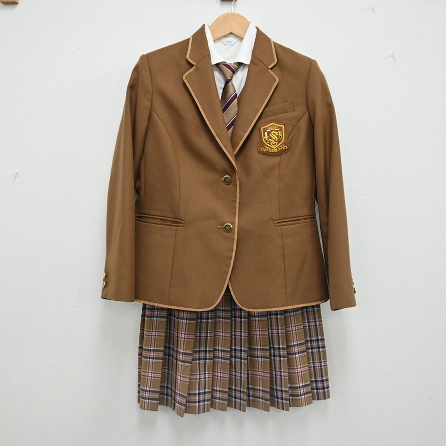 【中古】栃木県 作新学院高校 女子制服 6点（ブレザー・シャツ・ベスト・スカート）sf002347