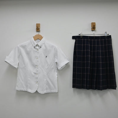 【中古】栃木県 作新学院高校 女子制服 6点（シャツ・スカート・ニットベスト）sf002349