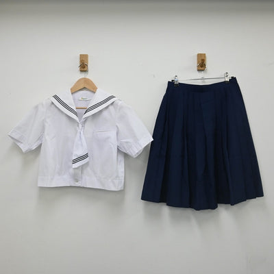 【中古】埼玉県 越谷市立武蔵野中学校 女子制服 3点（セーラー服・スカート）sf002364