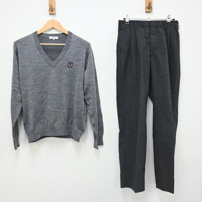 【中古】東京都 北区桜丘高等学校 男子制服 5点（ブレザー・ニット・ズボン）sf002366