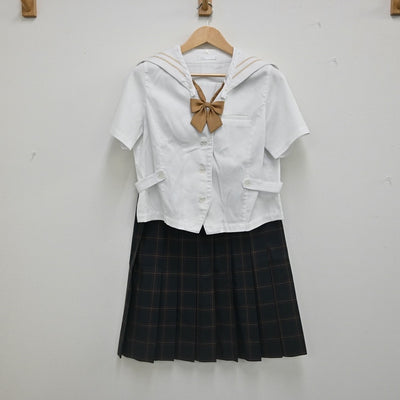 【中古】福井県 福井工業大学附属福井高等学校 女子制服 3点（セーラー服・スカート）sf002371