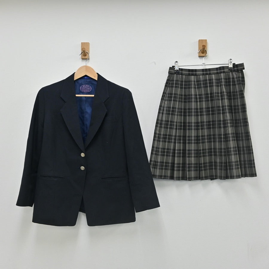 【中古】北海道 池上学院高等学校 女子制服 2点（ブレザー・スカート）sf002376