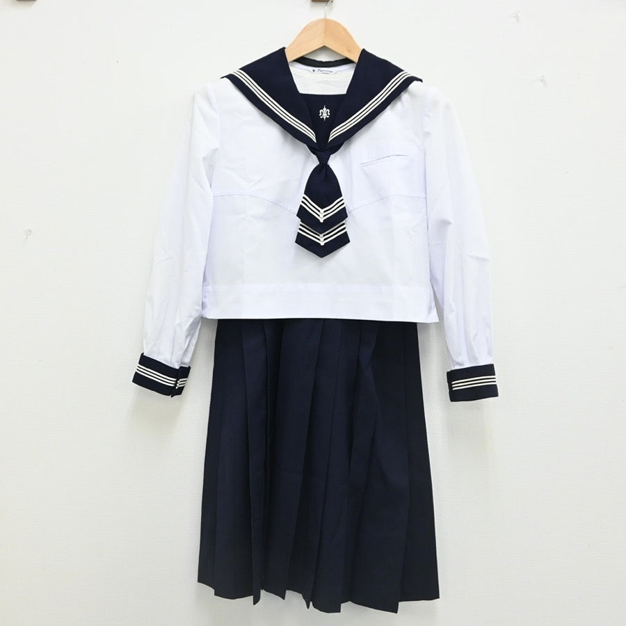 【中古】北海道 函館白百合学園高等学校 女子制服 3点（セーラー服・シャツ・ジャンパースカート）sf002389