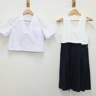 【中古】北海道 函館白百合学園高等学校 女子制服 3点（セーラー服・シャツ・ジャンパースカート）sf002389