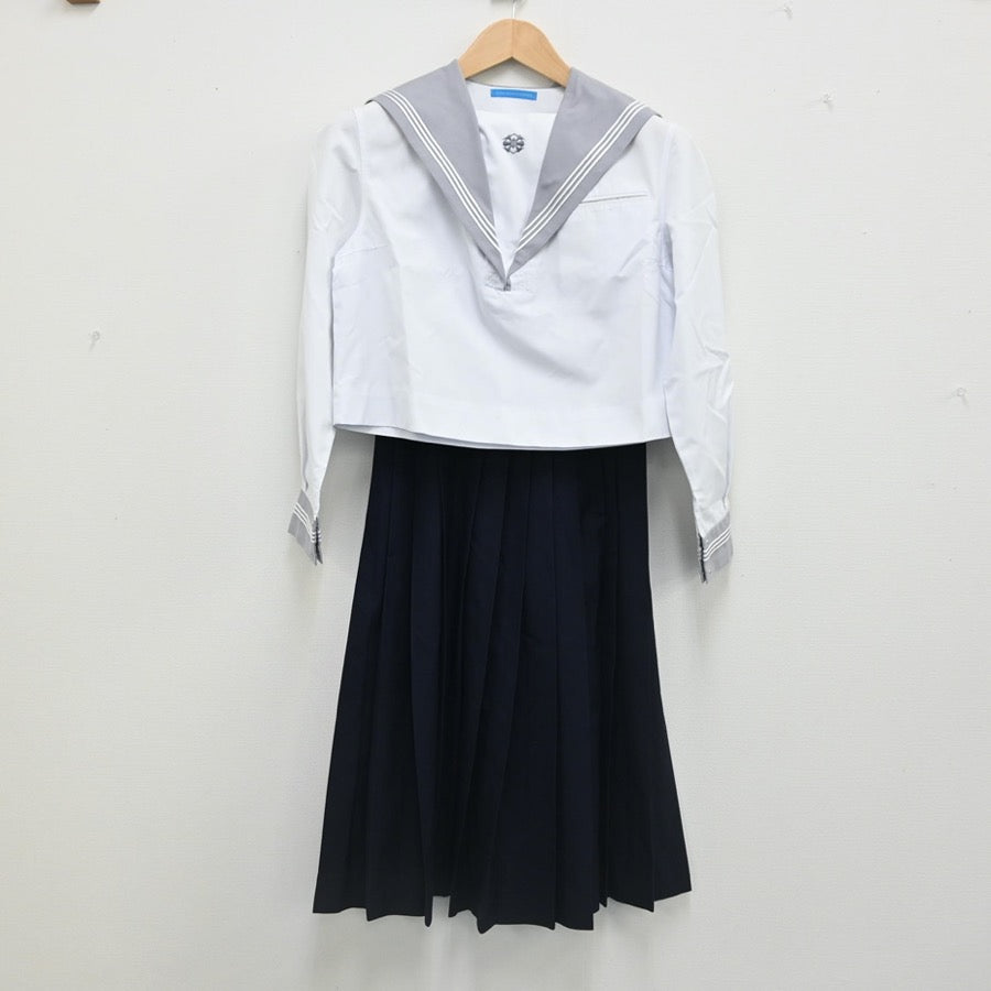 【中古】北海道 函館市立北中学校 女子制服 3点（セーラー服・セーラー服・スカート）sf002391