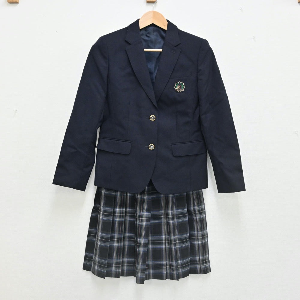 【中古】大阪府 浪速高等学校 女子制服 4点（ブレザー・ニット・スカート）sf002399