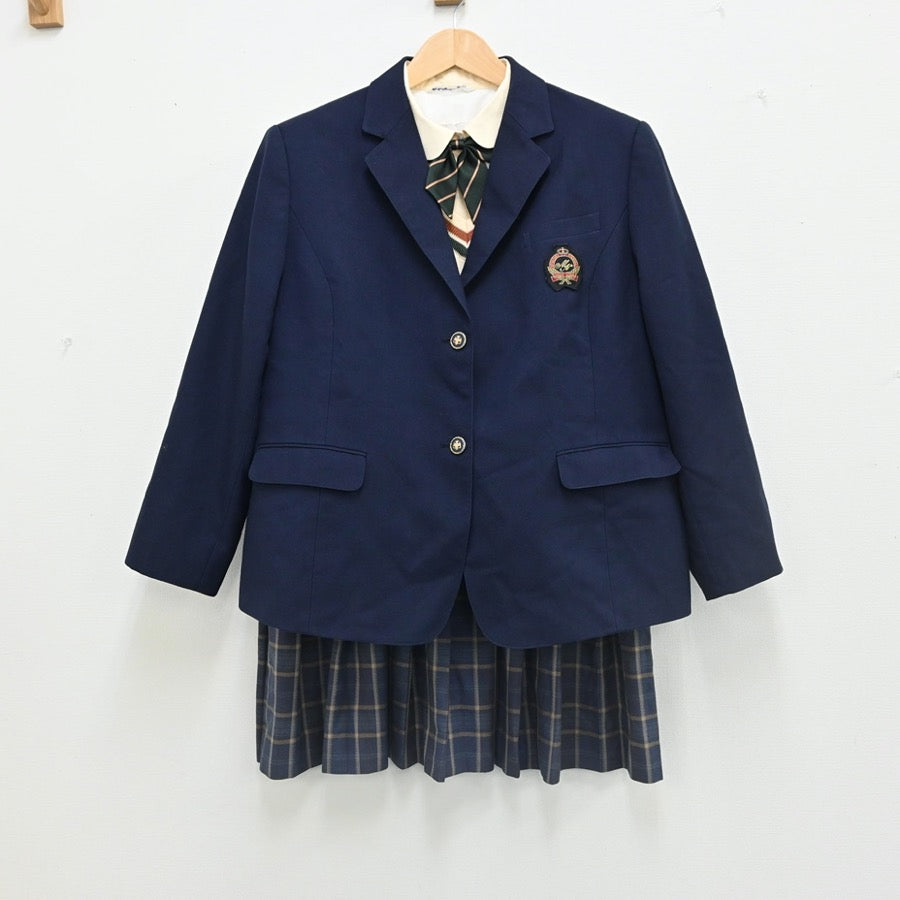 【中古】宮崎県 宮崎日本大学高等学校 女子制服 5点（ブレザー・ニット・シャツ・スカート）sf002403
