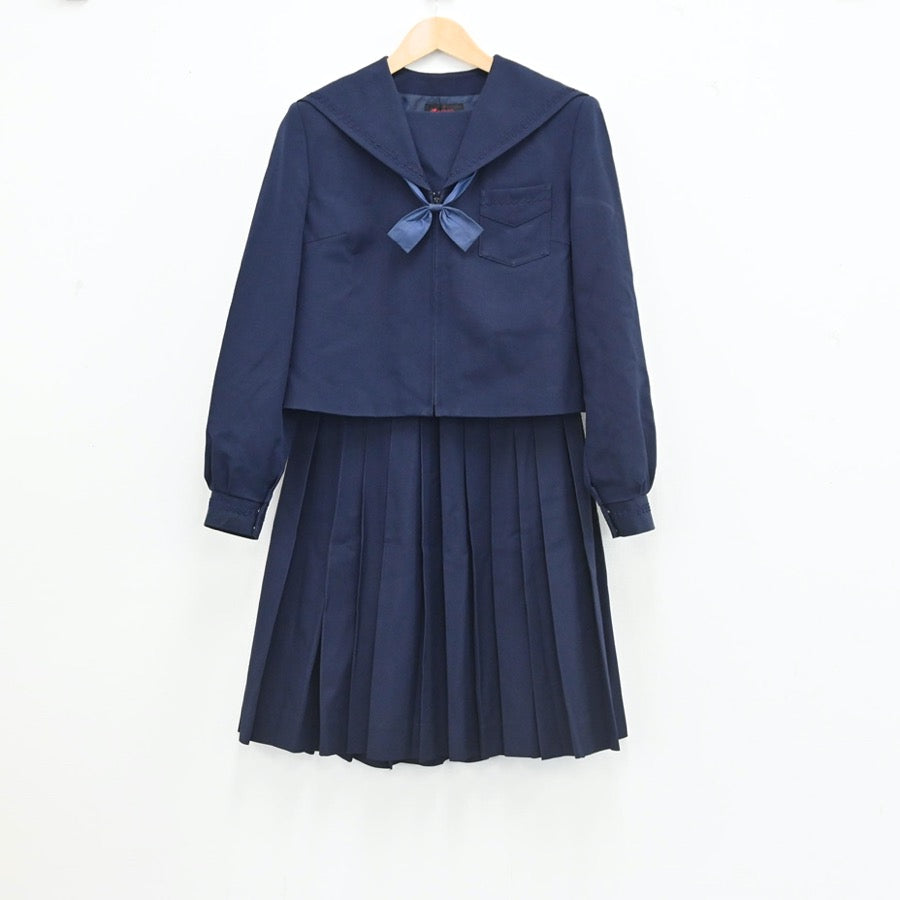 【中古】北海道 深堀中学校 女子制服 4点（セーラー服・セーラー服・スカート）sf002408