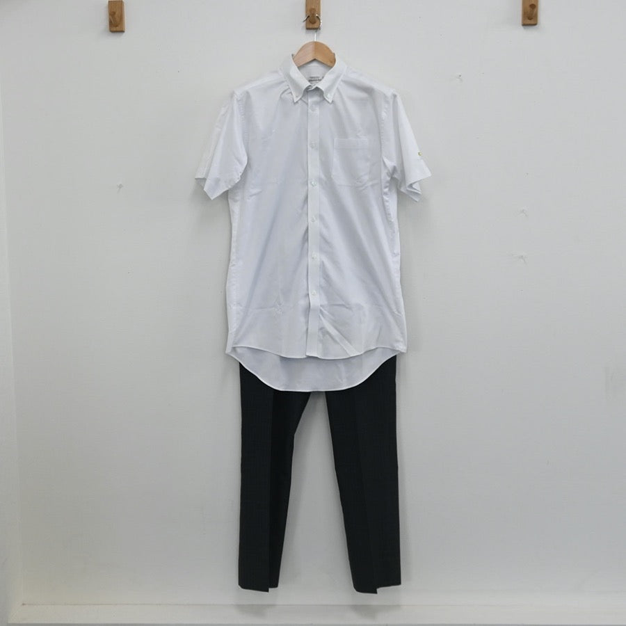 【中古】東京都 芝浦工業大学付属高校 男子制服 3点（シャツ・ズボン）sf002424