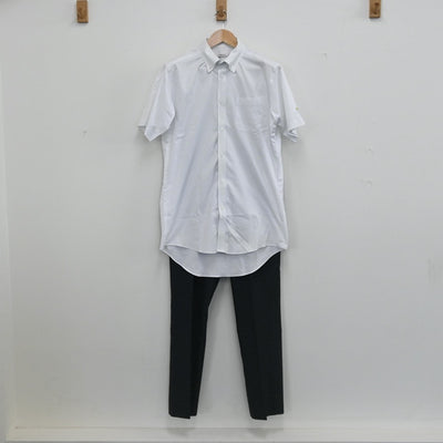 【中古】東京都 芝浦工業大学付属高校 男子制服 3点（シャツ・ズボン）sf002424