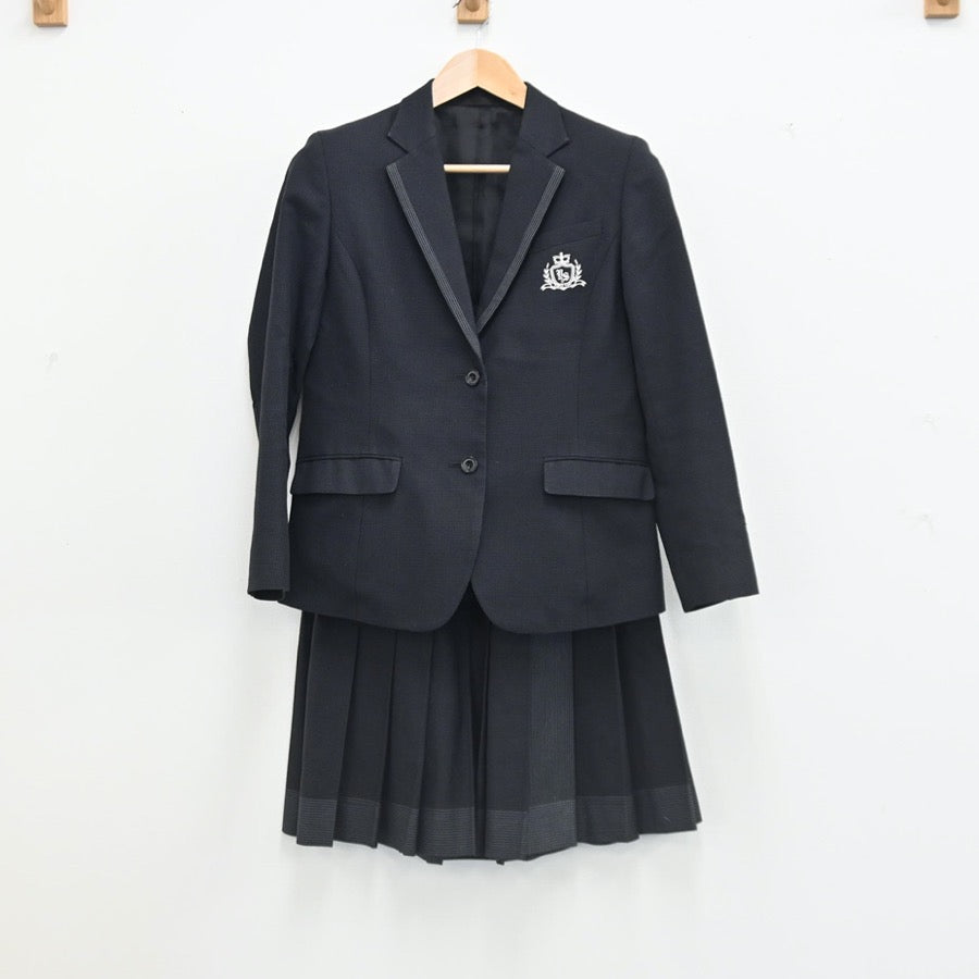 【中古】福岡県 大和青藍高等学校 女子制服 3点（ブレザー・ニットベスト・スカート）sf002426