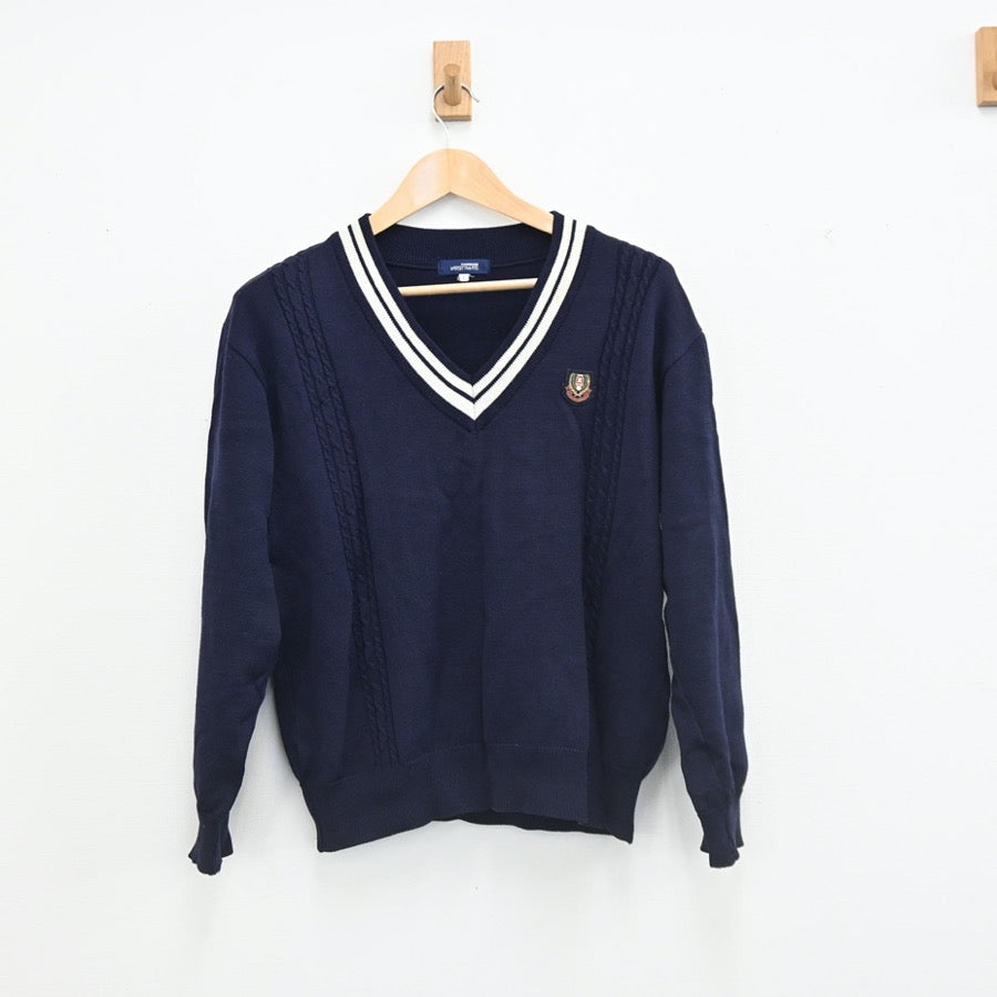【中古】滋賀県 大津商業高等学校 女子制服 3点（シャツ・ニット）sf002431