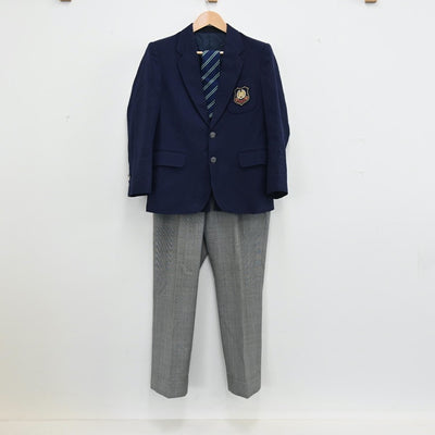 【中古】宮城県 長町中学校 男子制服 3点（ブレザー・ズボン）sf002435