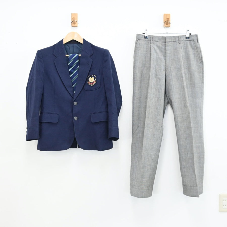 【中古】宮城県 長町中学校 男子制服 3点（ブレザー・ズボン）sf002435