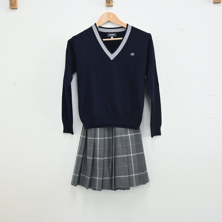 【中古】東京都 武蔵野大学高等学校 女子制服 6点（ブレザー・ニット・スカート）sf002445