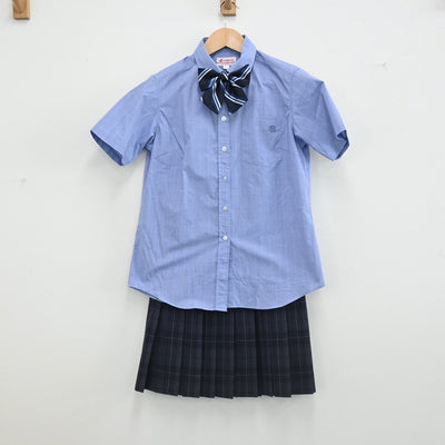 【中古】東京都 朋優学院高等学校 女子制服 6点（ニットベスト・シャツ・シャツ・スカート）sf002451