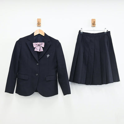 【中古】京都府 京都西山高校 女子制服 3点（ブレザー・スカート）sf002458