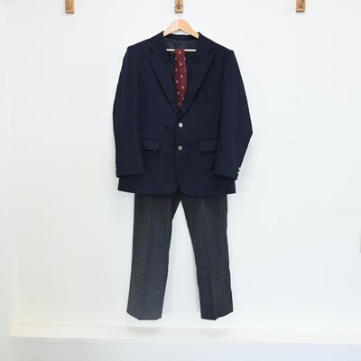 【中古】東京都 科学技術学園高等学校 男子制服 4点（ブレザー・ズボン）sf002497