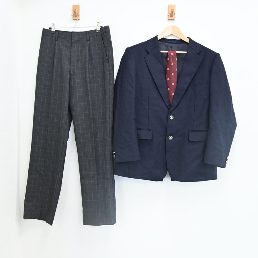 【中古】東京都 科学技術学園高等学校 男子制服 4点（ブレザー・ズボン）sf002497
