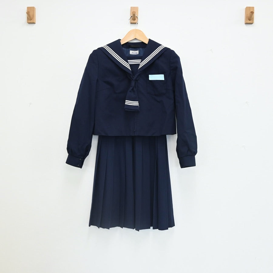 【中古】大分県 大分市立鶴崎中学校 女子制服 2点（セーラー服・スカート）sf002498