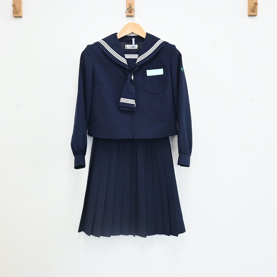 【中古】大分県 大分市立鶴崎中学校 女子制服 2点（セーラー服・スカート）sf002499