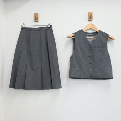 【中古】北海道 札幌市立北野中学校 女子制服 2点（ベスト・スカート）sf002528