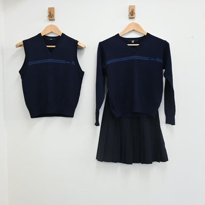 【中古】東京都 宝仙学園高等学校 女子制服 3点（ニット・ニット・スカート）sf002537