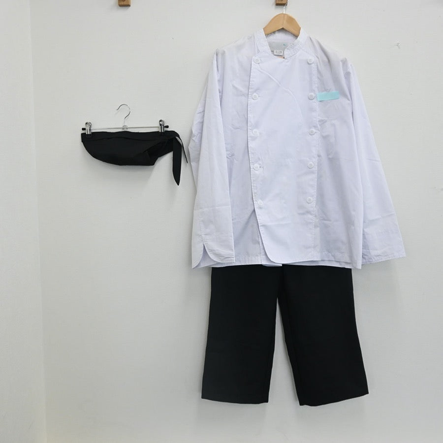 【中古】大阪府 たまがわ高等支援学校　調理部 男子制服 2点（部活ユニフォーム 上・ズボン）sf002541