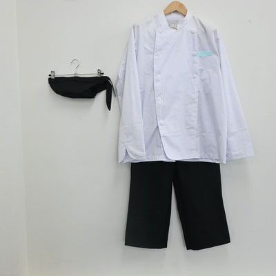 【中古】大阪府 たまがわ高等支援学校　調理部 男子制服 2点（部活ユニフォーム 上・ズボン）sf002541