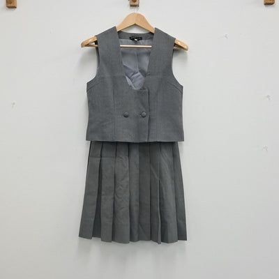 【中古】宮崎県 宮崎大学教育学部附属中学校 女子制服 3点（ベスト・スカート・スカート）sf002550