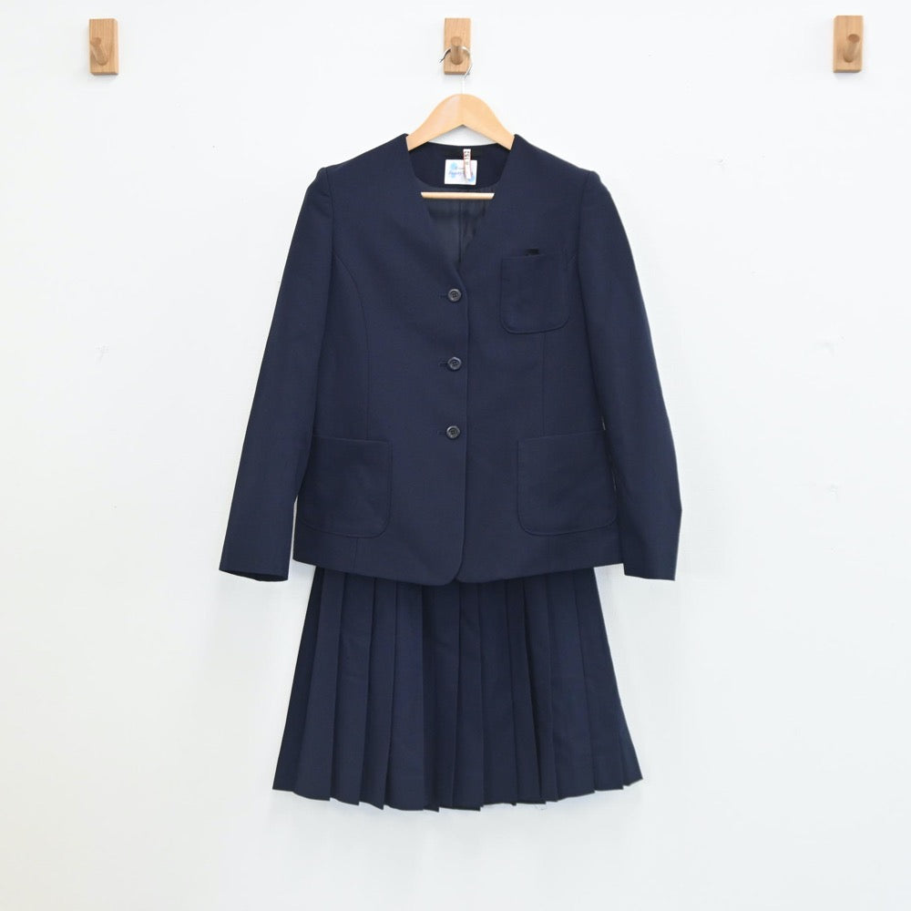 【中古】北海道 東栄中学校 女子制服 4点（ブレザー・ベスト・スカート・スカート）sf002589