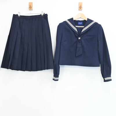 【中古】埼玉県 久喜市栗橋西中学校 女子制服 2点（セーラー服・スカート）sf002644