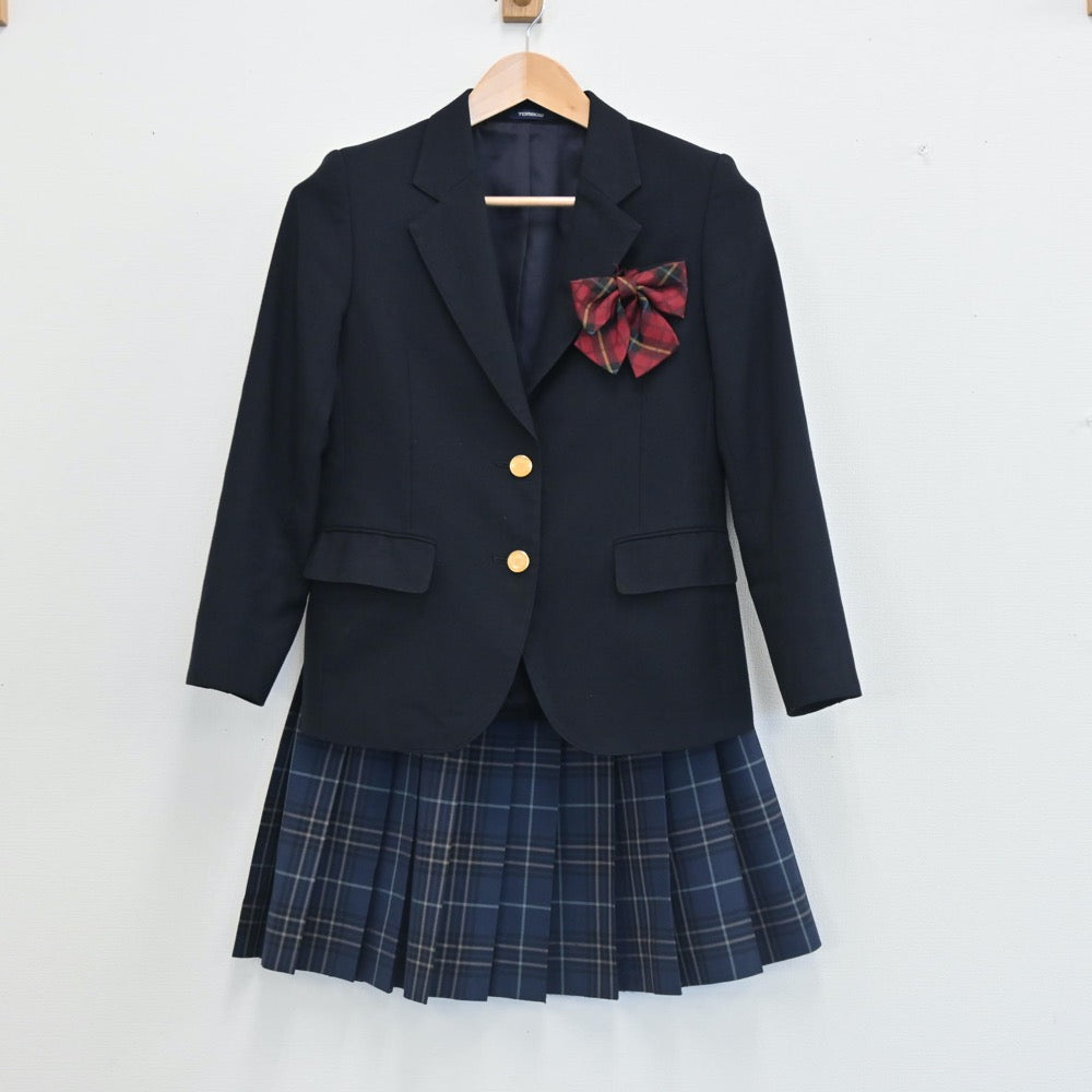 【中古】香川県 香川県立飯山高校 女子制服 4点（ブレザー・ベスト・スカート）sf002650