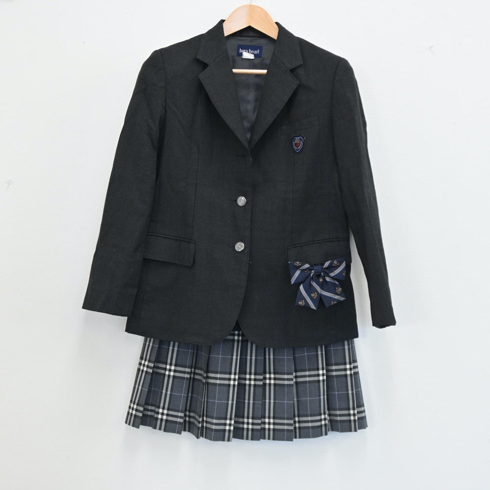 【中古】東京都 深川高校 女子制服 4点（ブレザー・ニット・スカート）sf002654