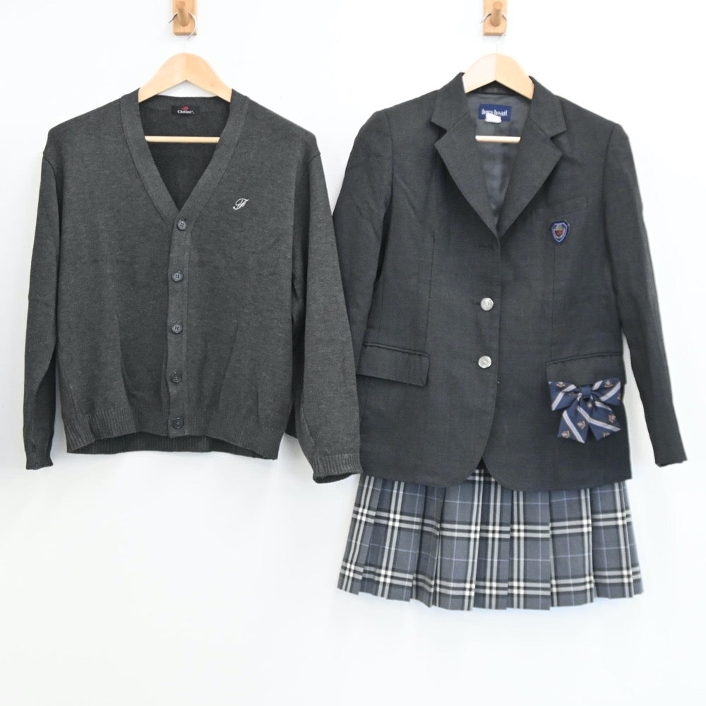 【中古】東京都 深川高校 女子制服 4点（ブレザー・ニット・スカート）sf002654