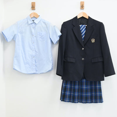 【中古】大分県 クラーク記念国際高等学校 女子制服 5点（ブレザー・シャツ・スカート）sf002694
