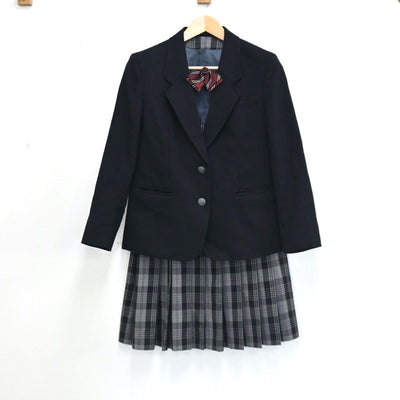 【中古】埼玉県 入間市立黒須中学校 女子制服 4点（ブレザー・ベスト・スカート）sf002723