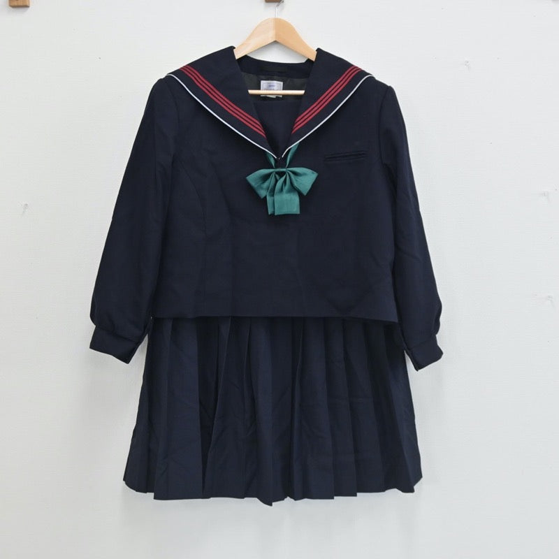 【中古】和歌山県 海南市立海南市高等学校 女子制服 3点（セーラー服・スカート・スカート）sf002729