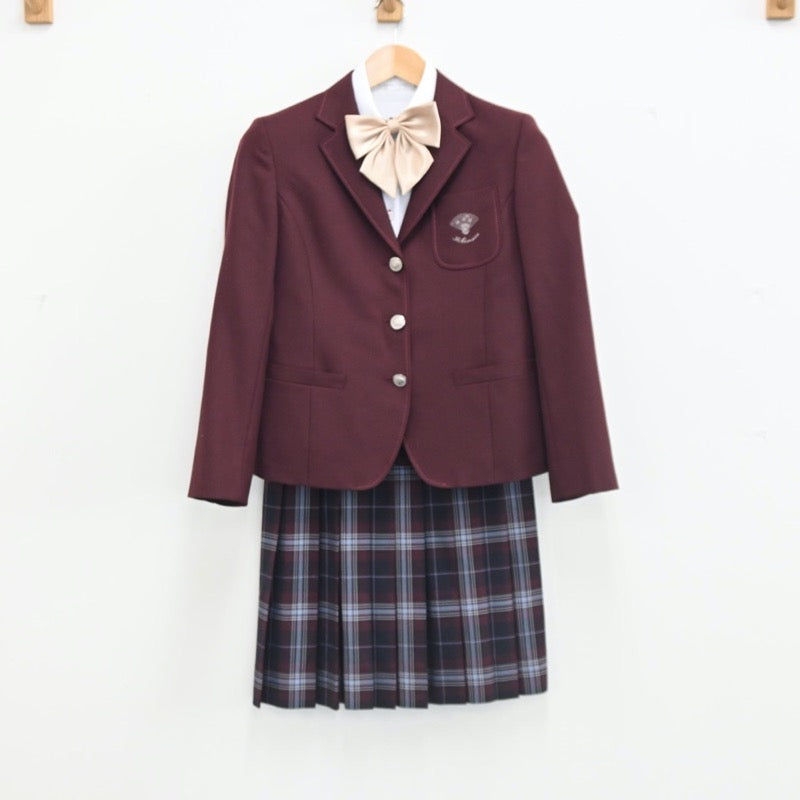 【中古】愛知県 名古屋経済大学市邨高等学校 女子制服 5点（ブレザー・シャツ・スカート）sf002774