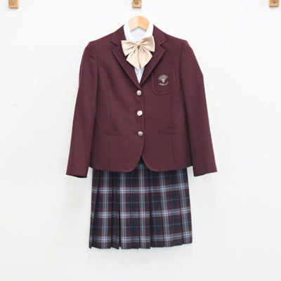 【中古】愛知県 名古屋経済大学市邨高等学校 女子制服 5点（ブレザー・シャツ・スカート）sf002774