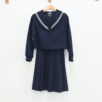 【中古】愛知県 知立市立知立中学校 女子制服 5点（セーラー服・スカート）sf002782
