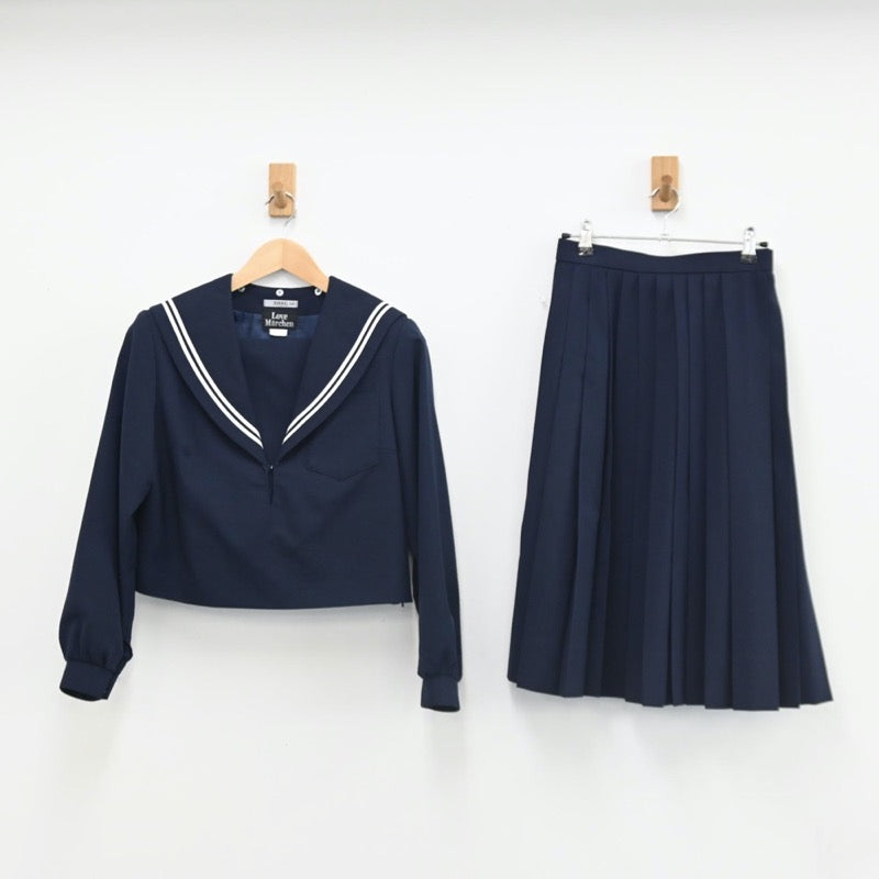 【中古】愛知県 知立市立知立中学校 女子制服 5点（セーラー服・スカート）sf002782