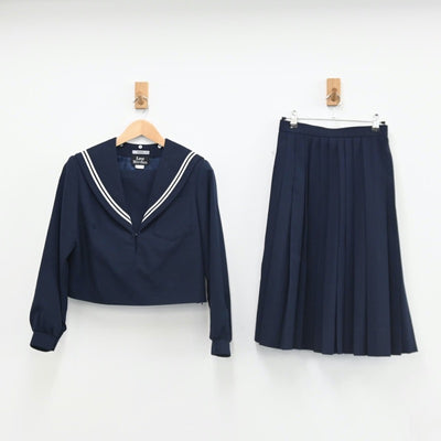 【中古】愛知県 知立市立知立中学校 女子制服 5点（セーラー服・スカート）sf002782