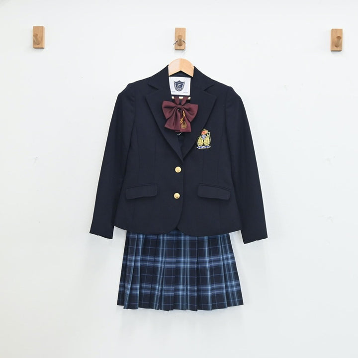 【中古】山梨県 日本航空学園高校(通信制) 女子制服 4点（ブレザー・スカート）sf002789