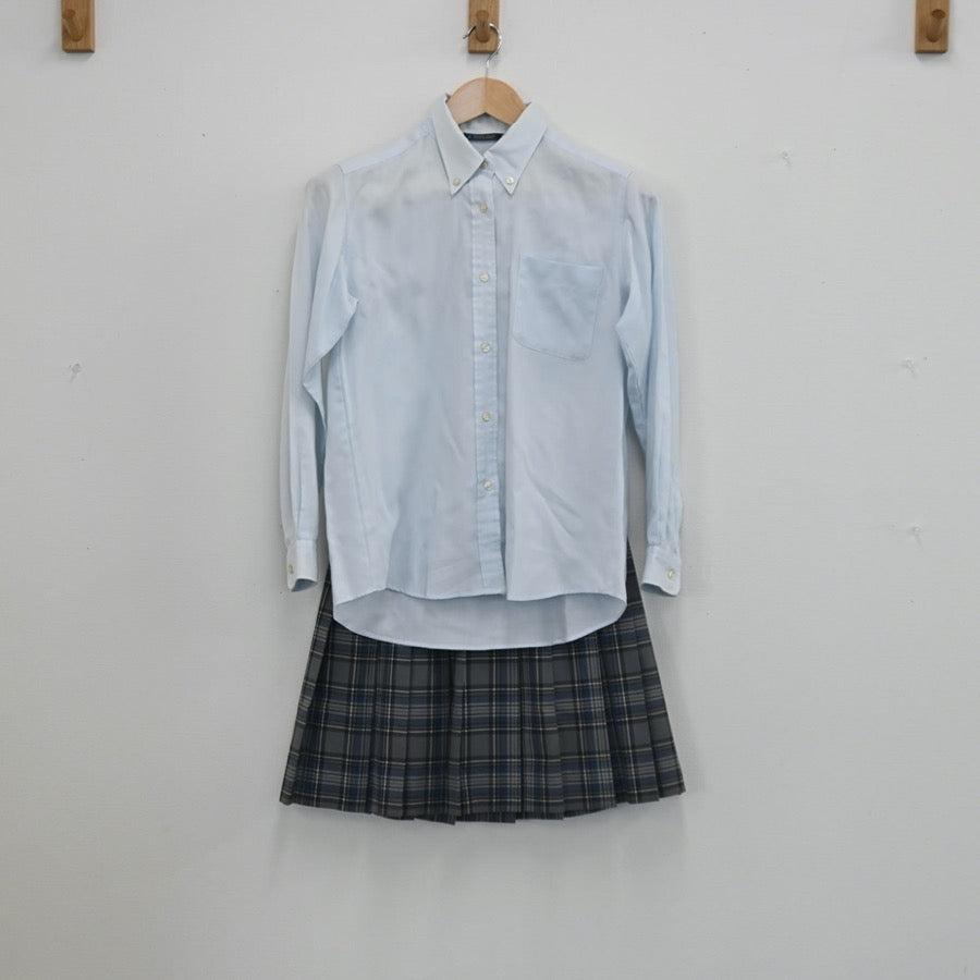 【中古】神奈川県 湘南学院高等学校 女子制服 2点（シャツ・スカート）sf002794