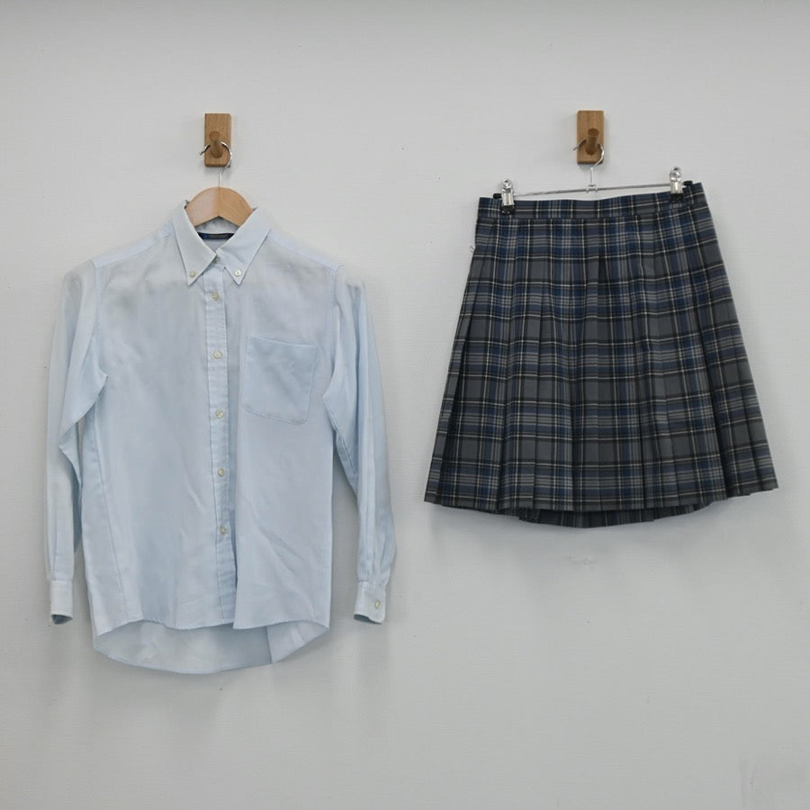 【中古】神奈川県 湘南学院高等学校 女子制服 2点（シャツ・スカート）sf002794